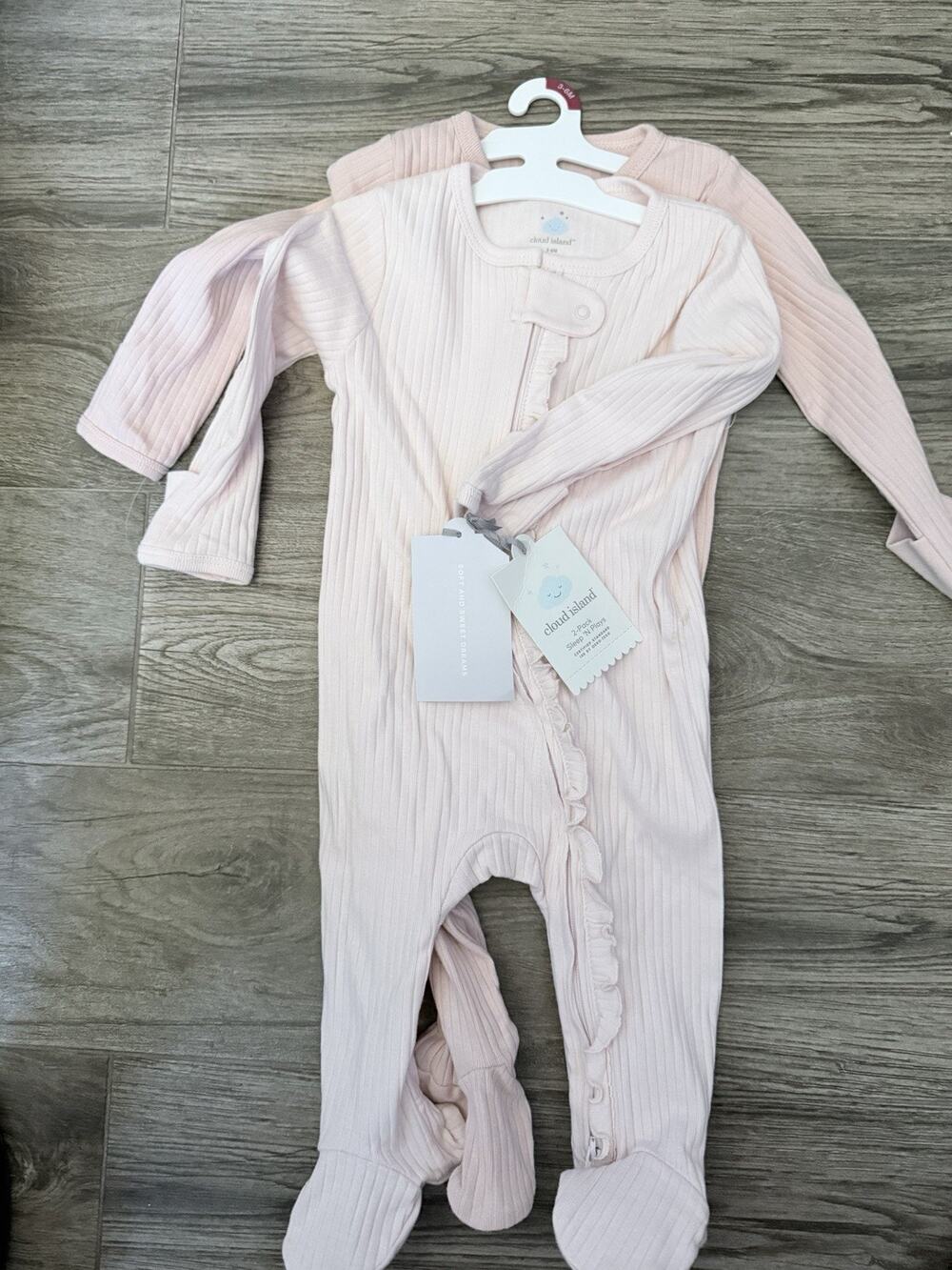 Cloud Island Baby 2 Piece Pj Set In Pink And Coral Size 3-6 Months Brand New.